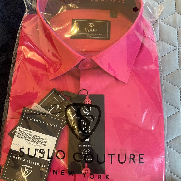 New size large Men's Pink Shirt 16.5 dress shirt new never opened. - Picture 1 of 4